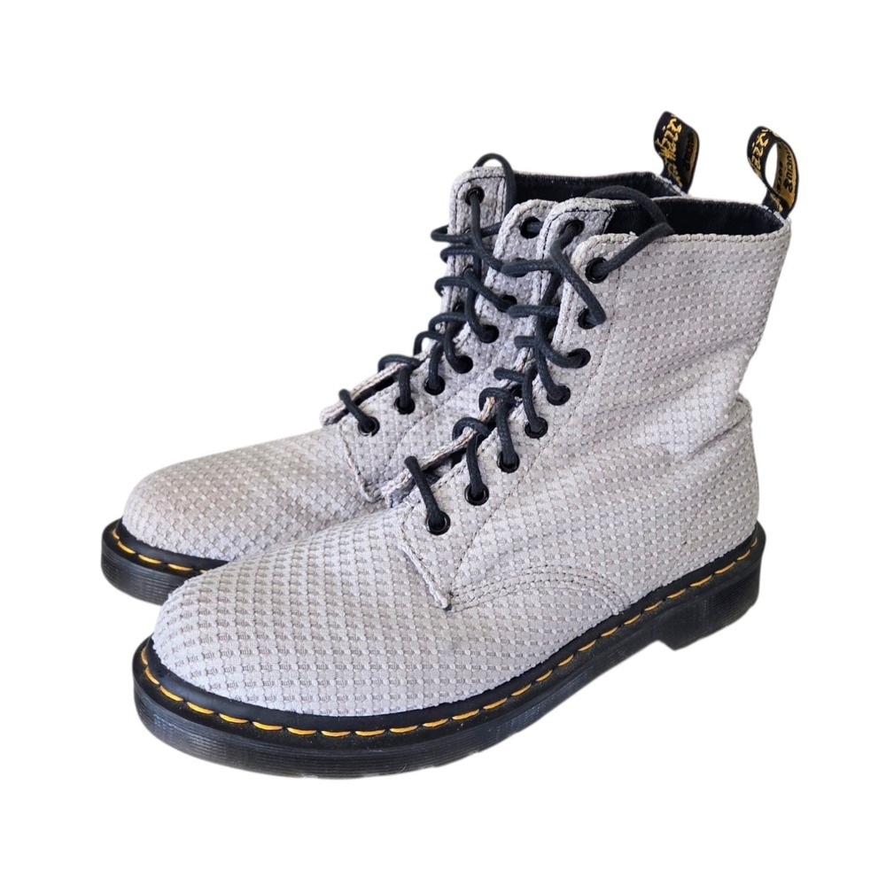 Dr. Martens Page WC Waffle Cotton Ankle Boots Booties Gray Size US Women's 9